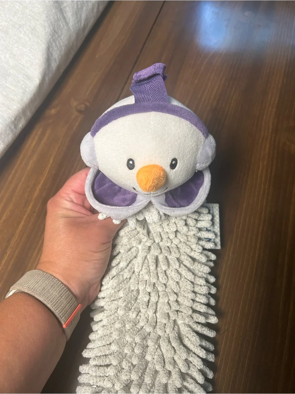 Norwex chenille snowman microfiber hand towel pet to dry bac lock